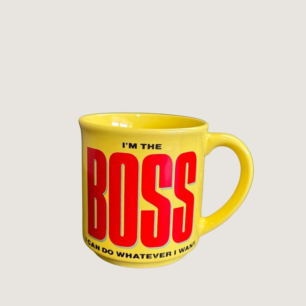 Vintage Recycled Paper Products Im The Boss Yellow Ceramic Coffee Mug Korea